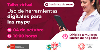 Taller  online "Uso de herramientas digitales para las MYPE" del PRODUCE