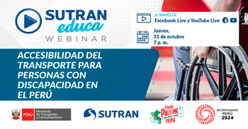  Webinar online "Accesibilidad del transporte para personas con discapacidad en el perú"  de la SUTRAN