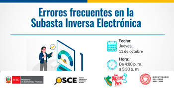 Webinar online gratis "Errores frecuentes en Subasta Inversa Electrónica" del OSCE