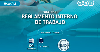 Webinar online gratis "Reglamento interno de trabajo"  de la SNI