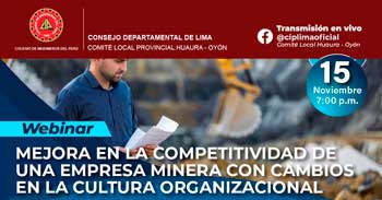 Webinar online "Mejora en la competitividad de una empresa minera con cambios en la cultura organizacional" 