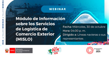 Webinar online "Módulo de Información sobre los Servicios de Logística de Comercio Exterior (MISLO)" 