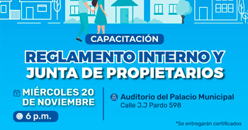 Capacitación presencial gratis de "Reglamento Interno y Junta de Propietarios"