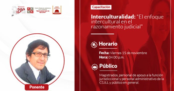  Capacitación online " El enfoque intercultural en el razonamiento judicial " 