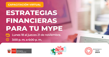 Capacitación online "Estrategias Financieras para tu MYPE" del PRODUCE