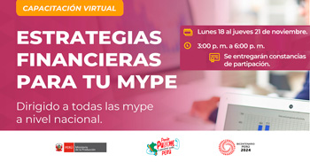 Capacitación online "Estrategias Financieras para tu MYPE" de PRODUCE