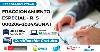  Capacitación online gratis "Fraccionamiento especial" de la DRTPE -Tumbes