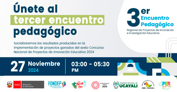 Capacitación online gratis "Tercer encuentro pedagógico" de la DRE de Ucayali