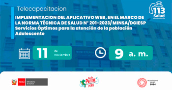 Capacitación online " Implementación del aplicativo web, en el marco de la normativa técnica " del  MINSA