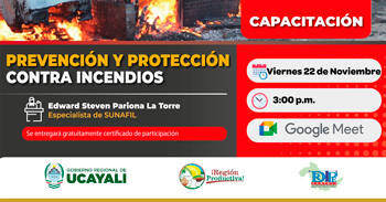  Capacitación online "Prevención y Protección Contra Incendios" de la DRTPE Ucayali