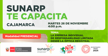  Charla presencial gratis  La empresa individual de responsabilidad limitada desde la óptica registral de la SUNARP