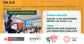 Charla presencial gratis "Servicios que ofrecen los registros públicos" de la SUNARP