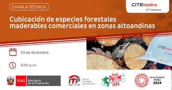   Charla online "Cubicación de especies forestales maderables comerciales en zonas altoandinas" de CITEmadera