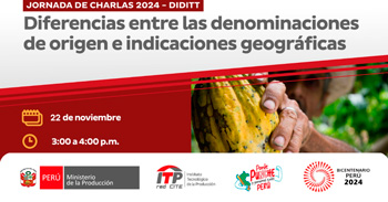   Charla online "Diferencias entre las Denominaciones de Origen e Indicaciones Geográficas" del ITP