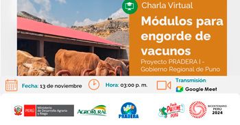  Charla online "Experiencias Exitosas en la implementación de módulos para vacunos de engorde" de Agro Rural