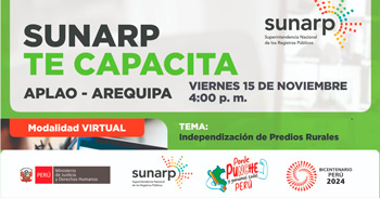 Charla online gratis "Independización de predios rurales" de la SUNARP