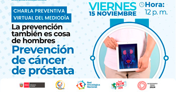 Charla online gratis "Prevención de cáncer de próstata" del INEN