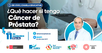 Charla online gratis "¿Qué hago si tengo cáncer de próstata?" del INEN