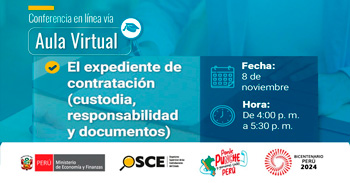 Conferencia online gratis "El expediente de contratación (custodia, responsabilidad y documentos)" del OSCE