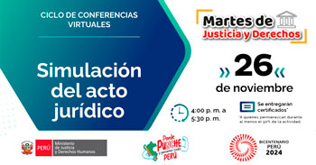 Conferencia online "Simulación del acto jurídico" del MINJUSDH