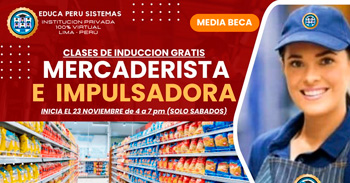 Curso online gratuito "Mercaderista e impulsadora de productos" de Educa Perú sistemas