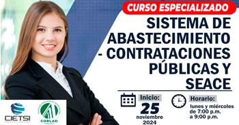  Curso online gratis "Sistema de Abastecimiento, Contrataciones Públicas y SEACE" de CIETSI Perú