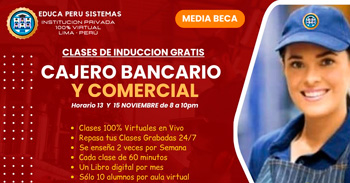  Curso gratis online "Cajero bancario y comercial"de EDUCA PERÚ SISTEMAS