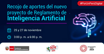  Evento presencial "Recojo de portes del nuevo proyecto de reglamento de IA" 