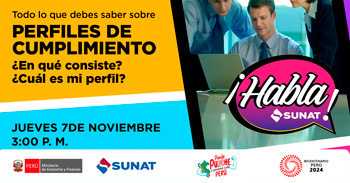 Evento online gratis "Perfil de cumplimiento ¿En qué consiste? ¿Cuál es mi perfil?" de la SUNAT