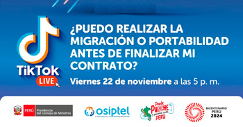  Evento online "¿Puedo realizar la migración o portabilidad antes de finalizar mi contrato?" en OSIPTEL