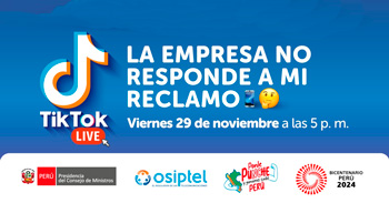  Evento online "¿Qué hago si la empresa operadora no responde a mi reclamo?" en OSIPTEL