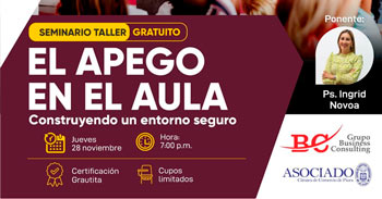  Seminario taller online "El apego en el aula construyendo en entorno seguro" 