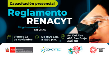 Taller presencial "Reglamento RENACYT" de CONCYTEC