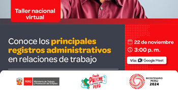 Taller online gratis  "Conoce los principales registros administrativos en relaciones de trabajo" del (MTPE)