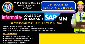  Curso online gratuito "Logística SAP" de Educa Perú sistemas