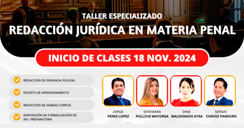 Taller online gratis en "Redacción Jurídica en Materia Penal" de Derecho En Línea