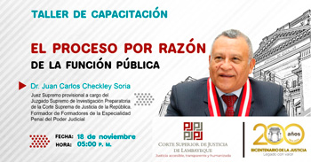   Taller online "El proceso por razón de la función pública" de la Corte Superior de Justicia de Lambayeque