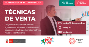 Taller  online "Técnicas de venta" del PRODUCE