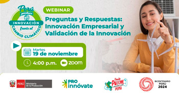 Webinar online "Preguntas y Respuestas: Concursos Innovación Empresarial y Validación de la Innovación"