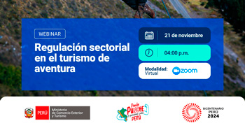 Webinar online "Regulación sectorial en el turismo de aventura" del MINCETUR