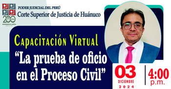  Capacitación online sobre "La prueba de oficio en el Proceso Civil" 