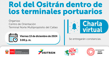  Charla online "Rol del Ositrán dentro de los Terminales Portuarios" de OSITRAN