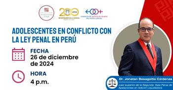  Conferencia online " Adolescentes en conflicto con la ley penal en Perú "  