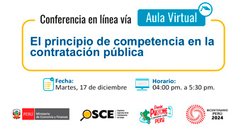  Conferencia online gratis sobre "El principio de competencia en la contratación pública" del OSCE