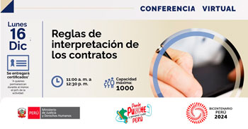 Conferencia online "Reglas de interpretación de los contratos" del MINJUSDH