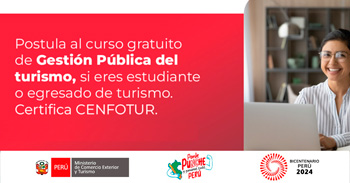 Curso online gratis con certificado "Gestión Pública del turismo para el desarrollo sostenible y competitivo"