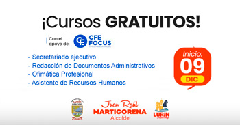  Cursos online gratis de la Municipalidad de Lurín