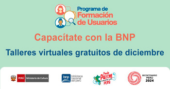 Talleres online gratis "Programa de Formación de Usuarios" de la BNP