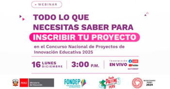  Webinar online "Concurso Nacional de Innovación Educativa 2025" Dirección Regional de Educación Tumbes