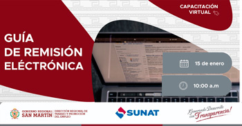  Capacitación online "Guía de Remisión Electrónica (GRE) – Remitente" DRTPE de San Martín